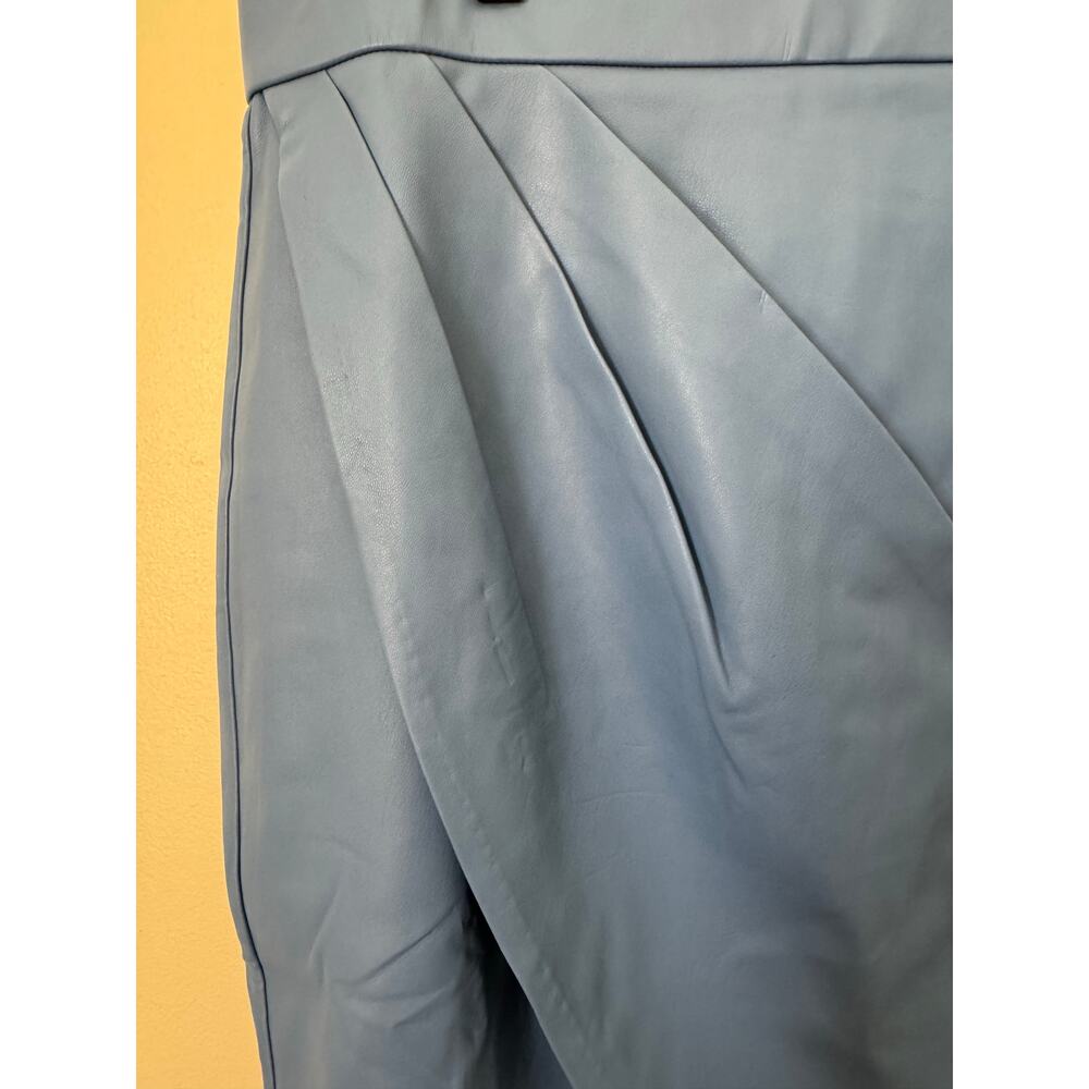 Maree Pour Toi Blue Faux Leather Wrap Skirt Size 12 - Picture 12 of 15